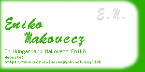 eniko makovecz business card