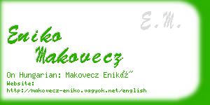 eniko makovecz business card